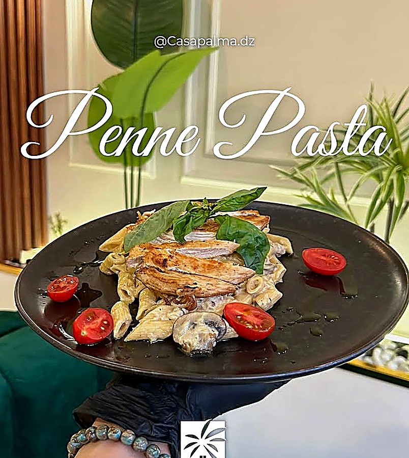 Penne pasta au poulet grillé