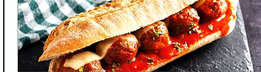 Sandwich Polpette di Casa, boulettes et sauce bolognaise